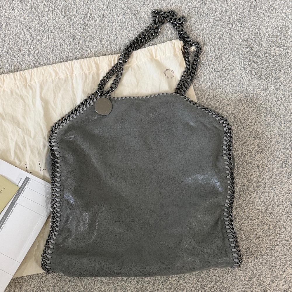 NEW Stella McCartney Gray Faux Suede Falabella Shoulder Bag